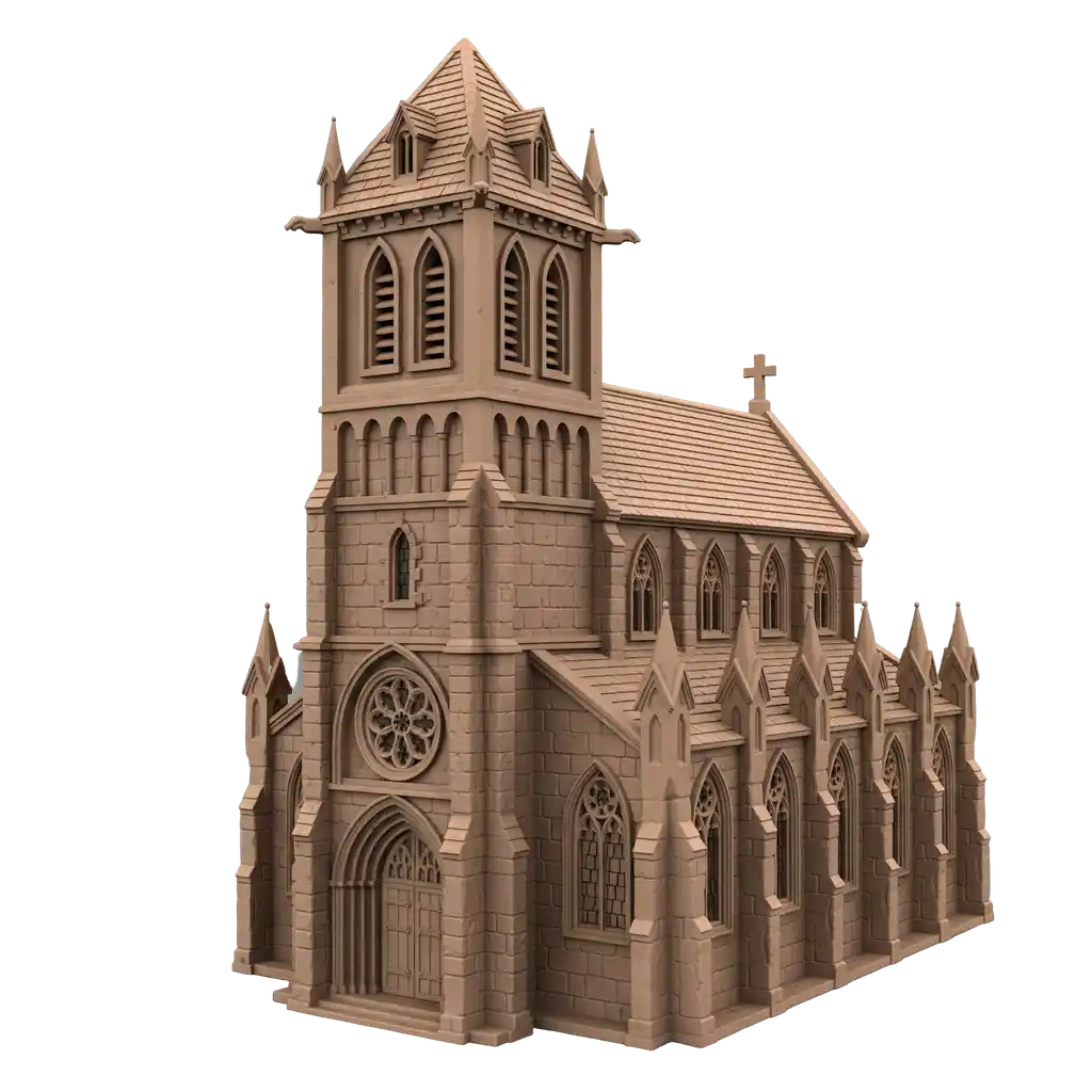 detailed medieval church