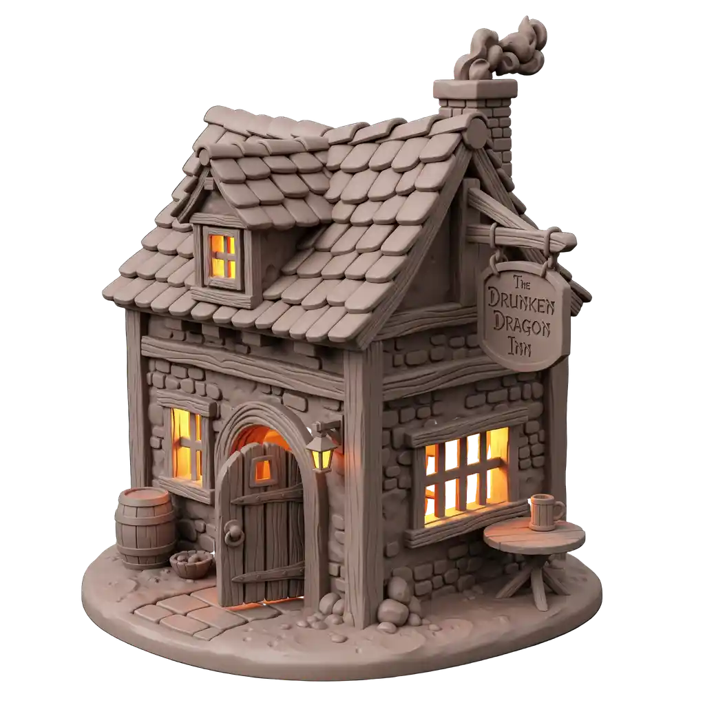 detailed medieval tavern