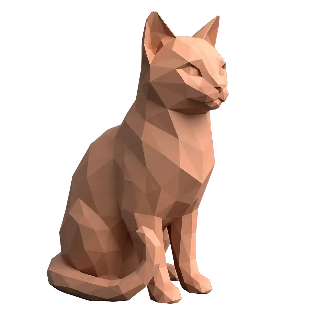 low poly cat