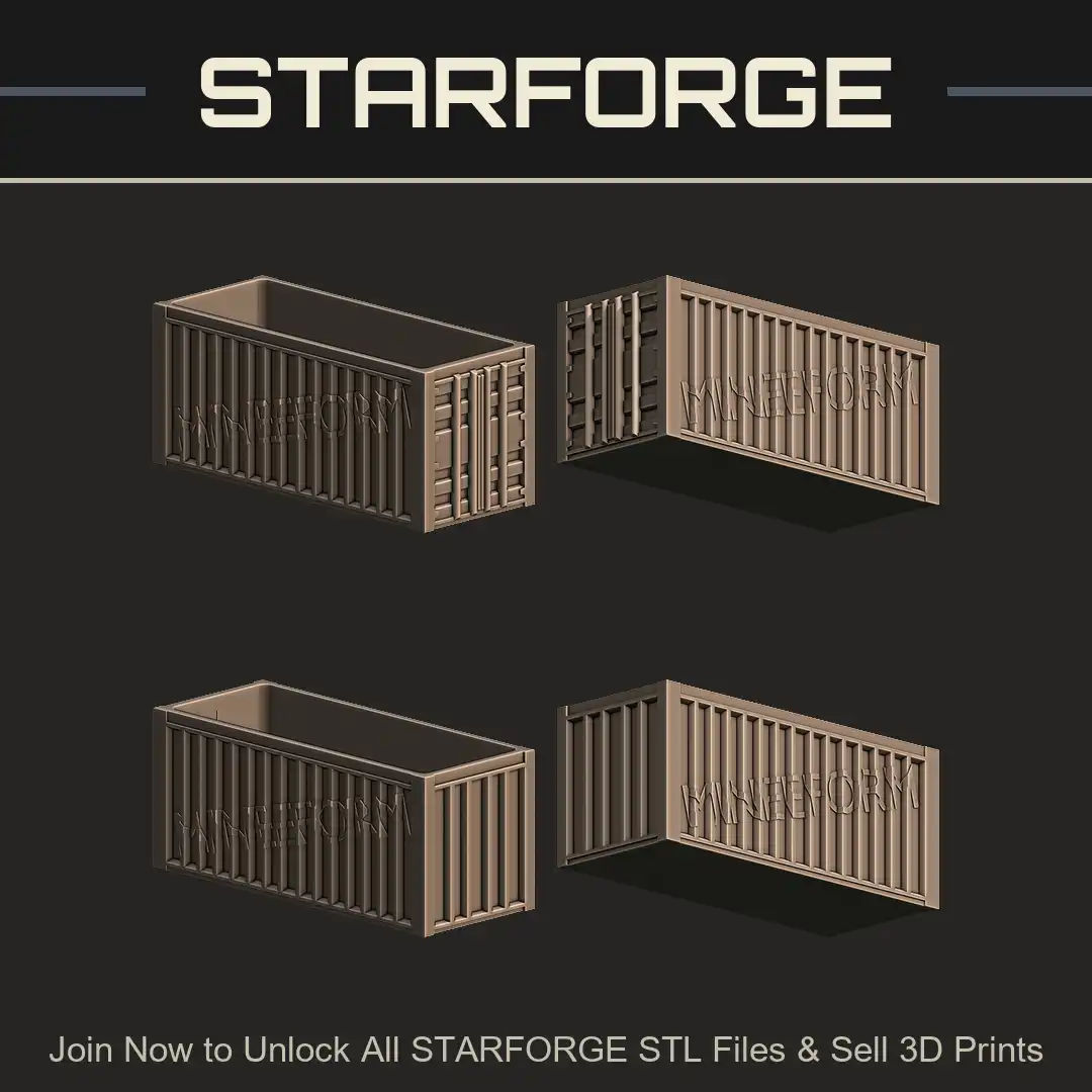 Corrugated Shipping Container Open Top Cargo Crate Industrial Bin Miniform Freight Skip - 4 View Render