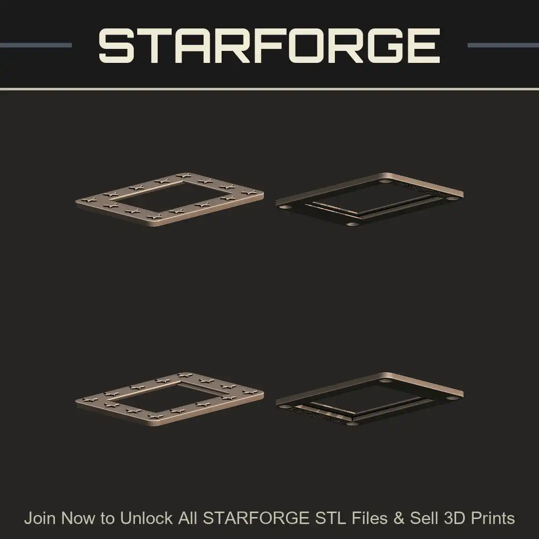 Heart Star Plain Rounded Recessed Photo Picture Frame Polaroid Instax Border Holder - 4 View Render