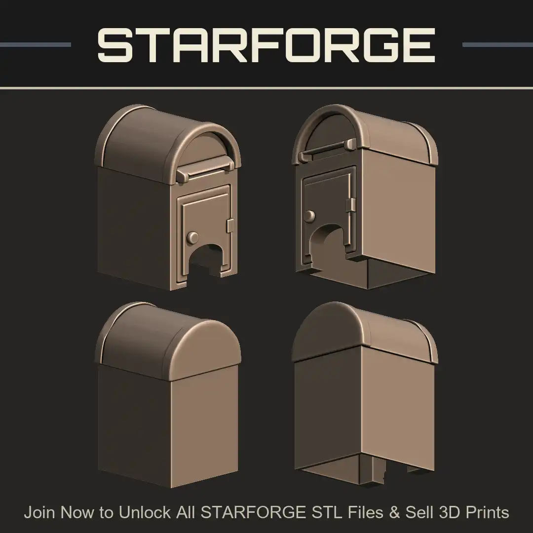 US Style Street Mailbox Postbox Letterbox Domed Mail Slot Flap Door Knob Arched Base - 4 View Render