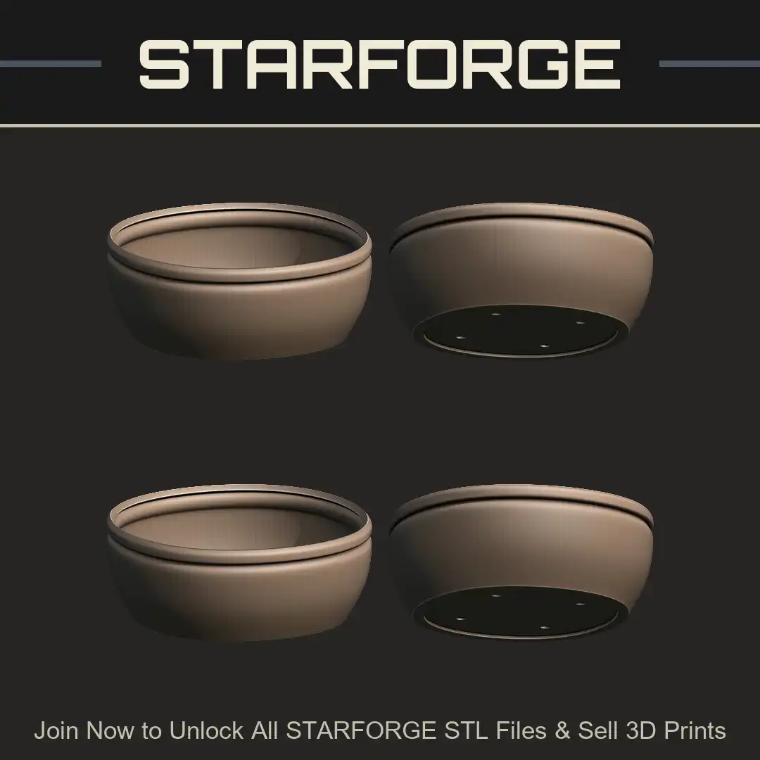 Wide Shallow Round Bowl Rimmed Basin Ceramic Pottery Dish Serving Vessel Planter - 4 View Render