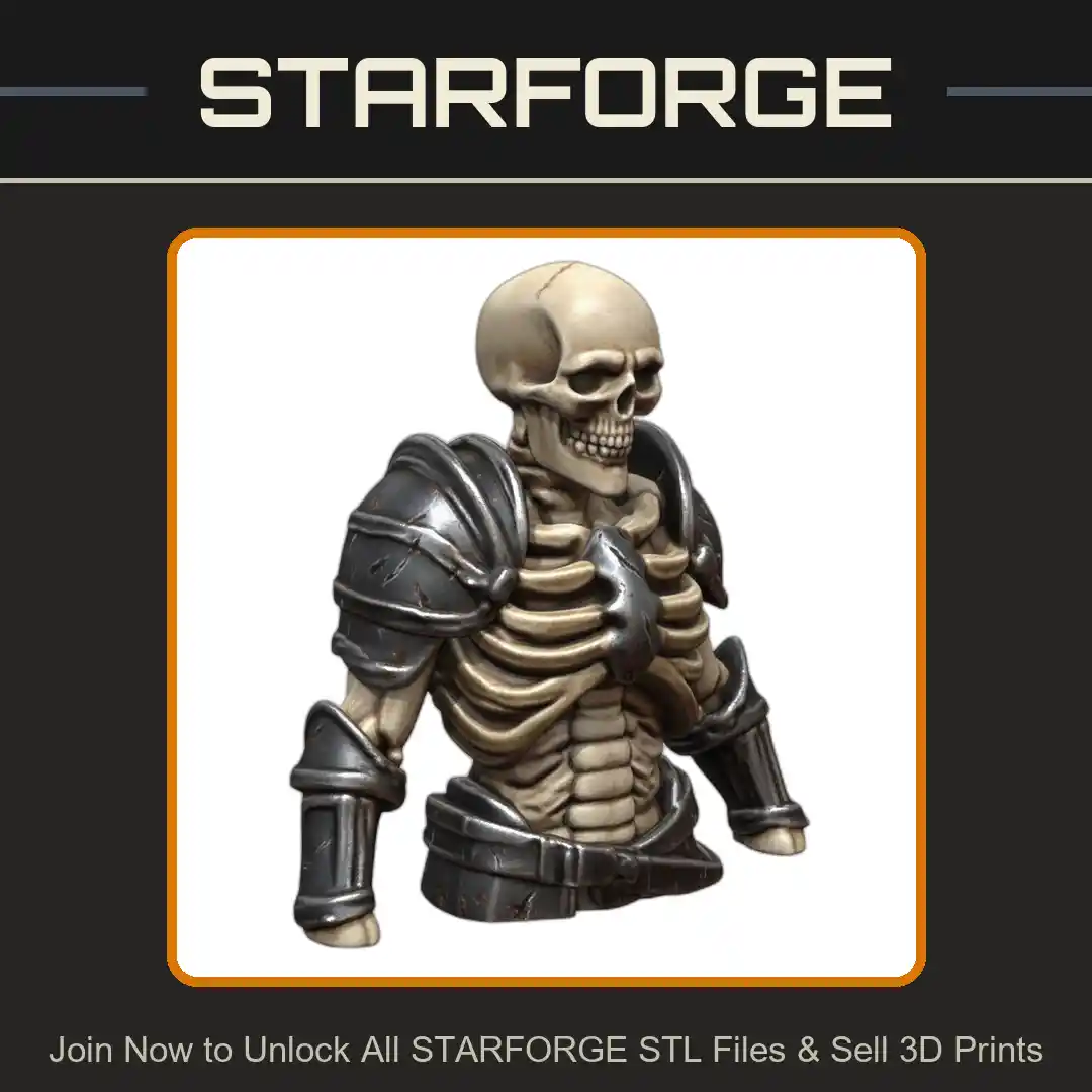 1_4 Scale Skeleton Soldier Bust for Gothic Display - 3D Printable STL File