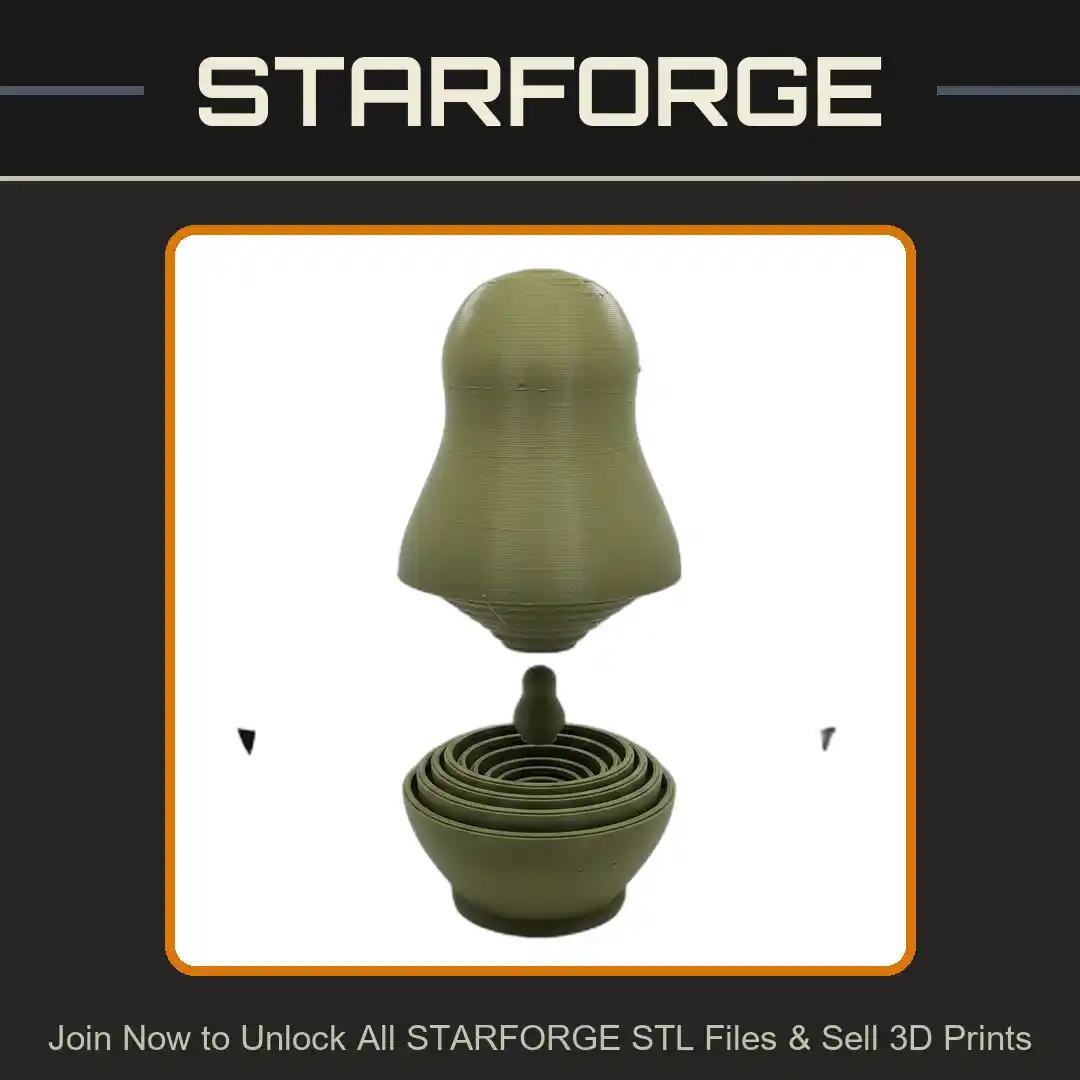 10-Layer Nested Russian Doll Set Matryoshka - 3D Printable STL File