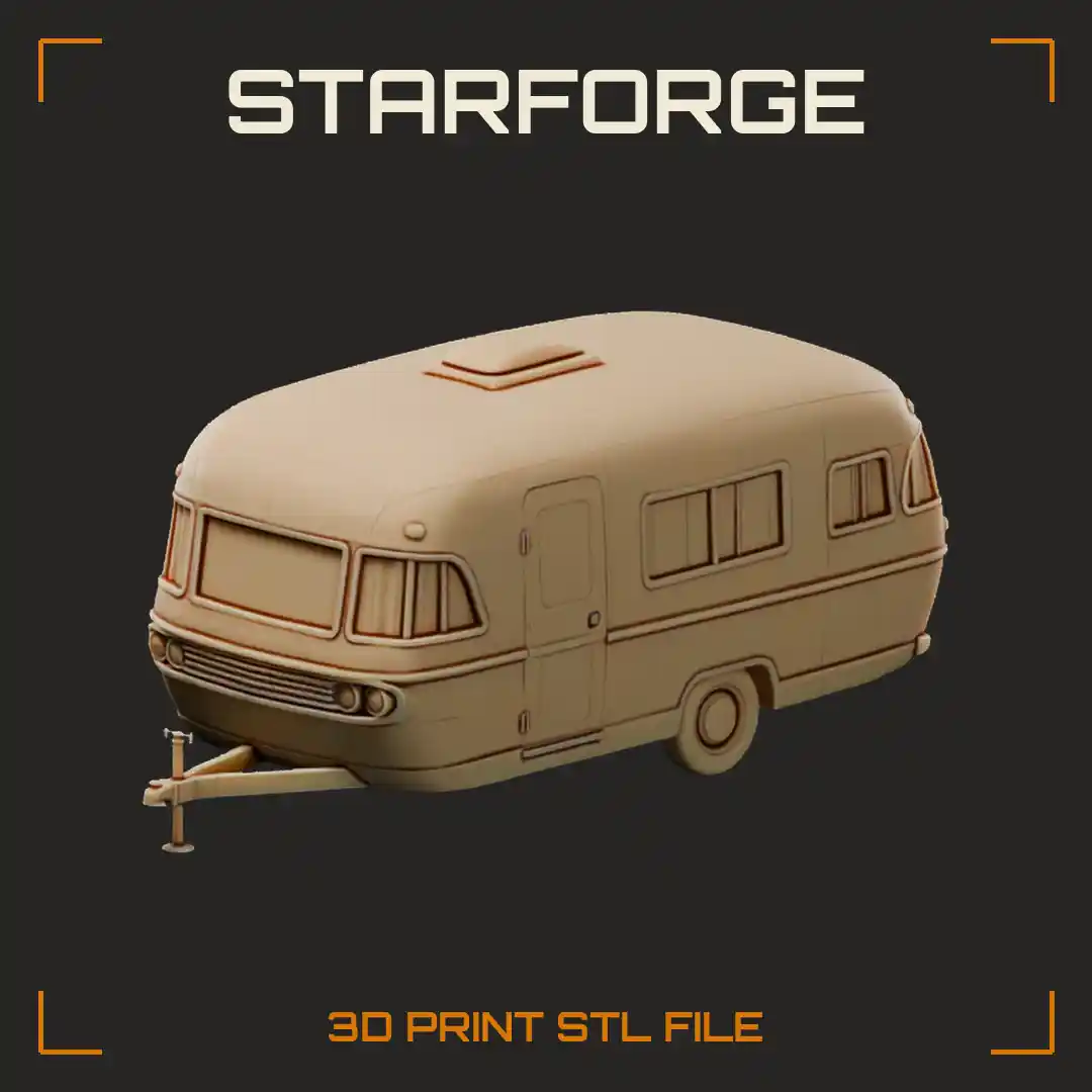 1960s Camper Trailer With Rounded Body Door Awning Windows And Single Axle