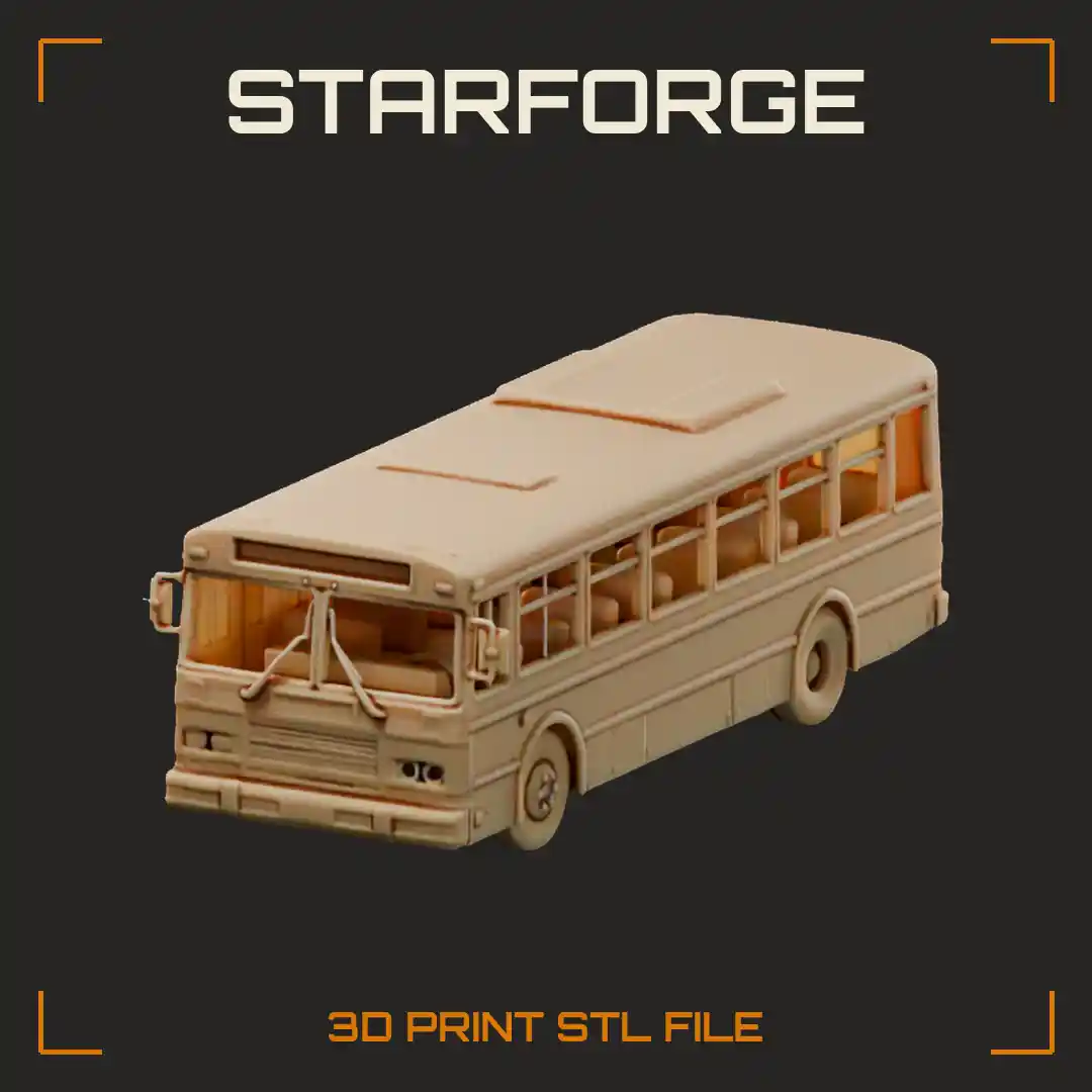 1980s City Bus With Boxy Body Flat Front And Folding Doors
