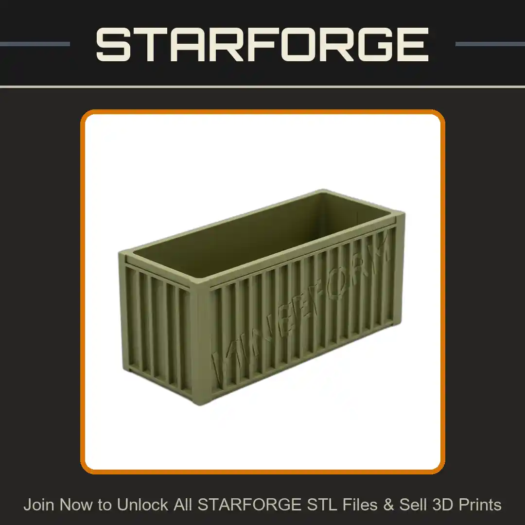 20 Foot Container Ship Desk Tray Name Card Holder with Company Name and Logo - 3D Printable STL File