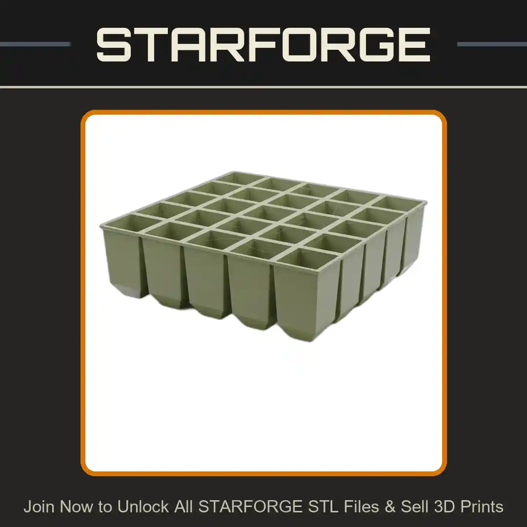 25-Cell Self-Watering Seed Starting Tray - 3D Printable STL File