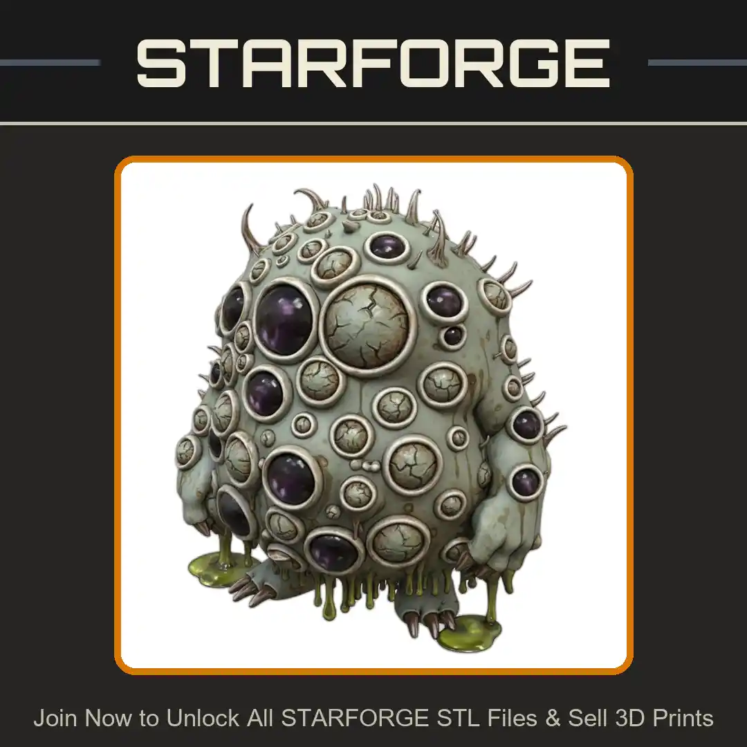 28mm Blob Monster Multiple Eyes Tentacles Ooze Creature - 3D Printable STL File