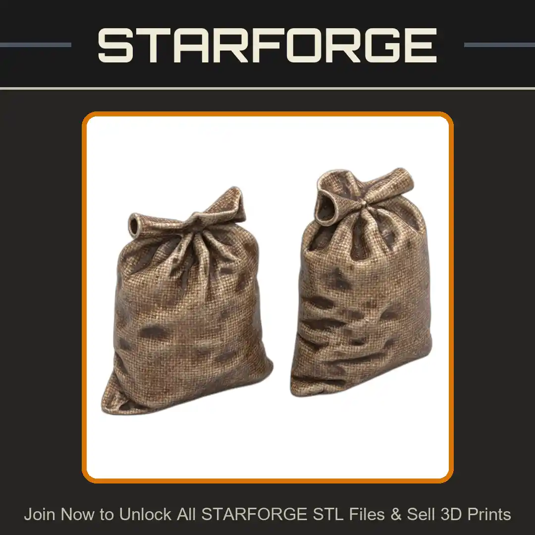 28mm DND Adventurer's Loot Bags for Fantasy RPG - 3D Printable STL File