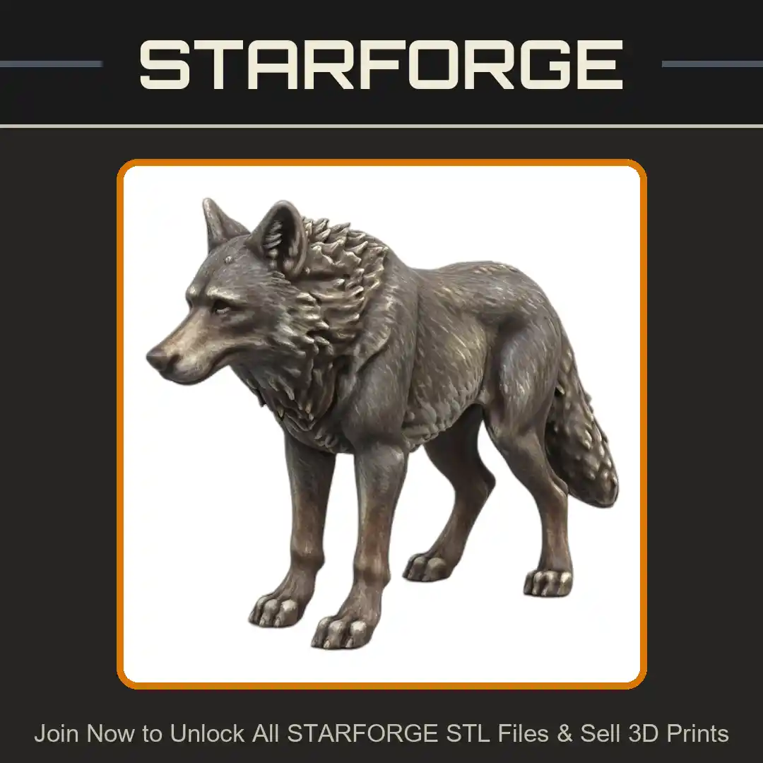 28mm DND Agile Majestic Forest Wolf Fantasy Miniature - 3D Printable STL File