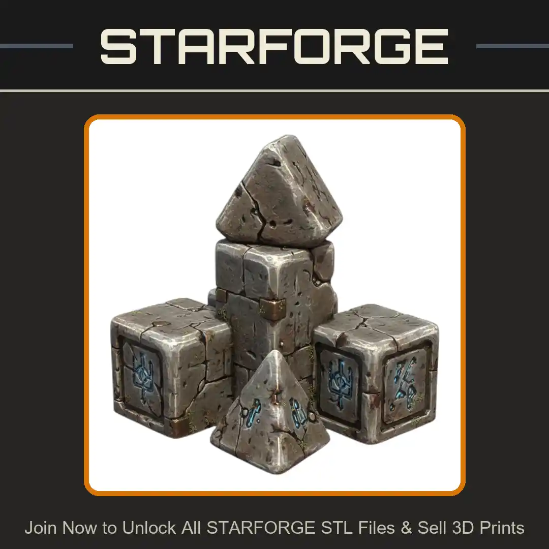 28mm DND Ancient Magical Rune Pyramid Stone - 3D Printable STL File