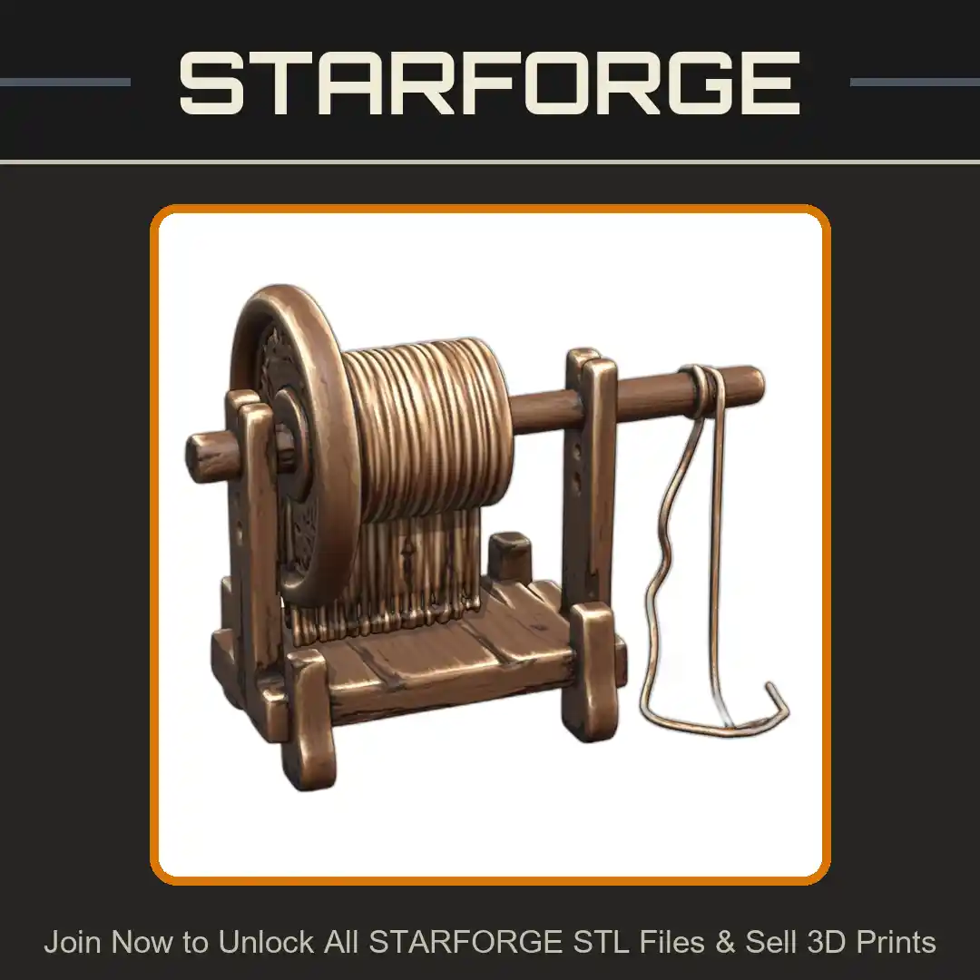 28mm DND Artisan's Spinning Wheel for Textile Production in RPG - 3D Printable STL File