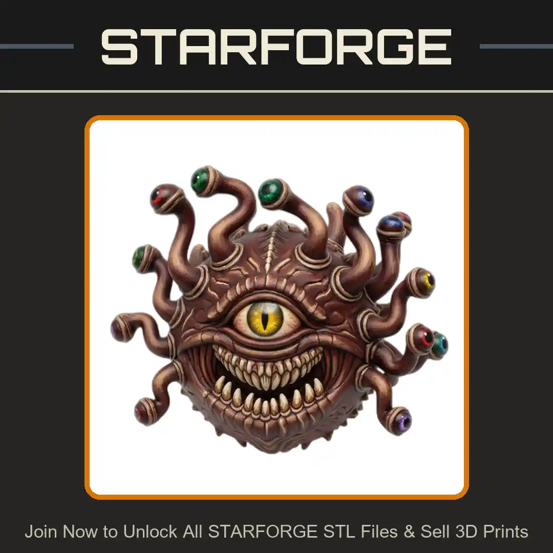 28mm DND Beholder Monster Tentacles Eye Mouth Creature - 3D Printable STL File