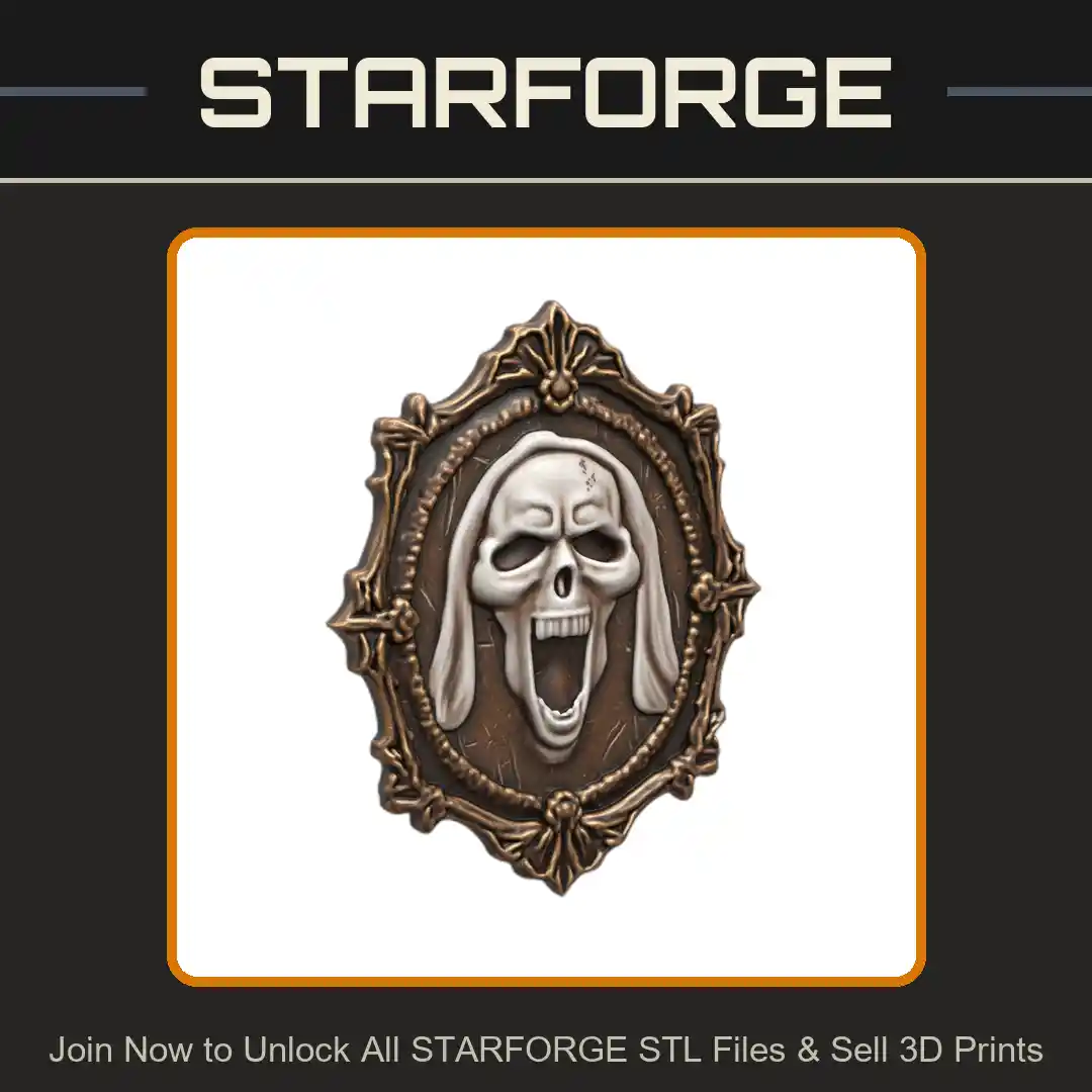 28mm DND Bewitched Mirror Sinister Glass with Creepy Face - 3D Printable STL File