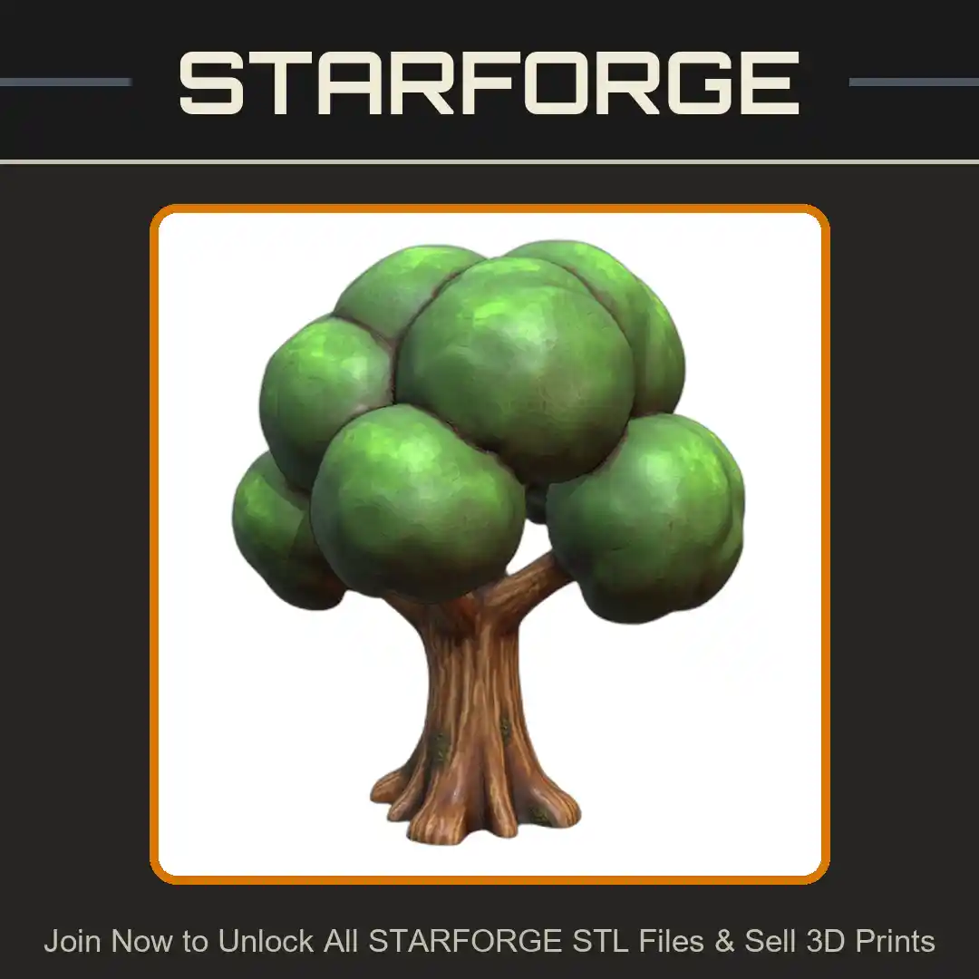 28mm DND Bubble Canopy Tree Miniature for Fantasy Terrain - 3D Printable STL File