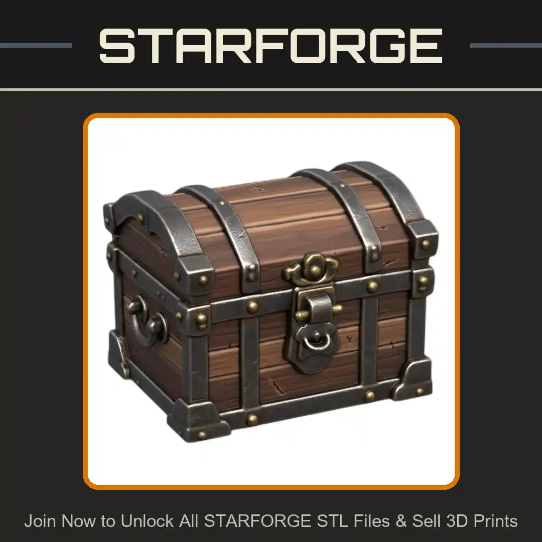 28mm DND Classic Treasure Chest for Fantasy Settings - 3D Printable STL File