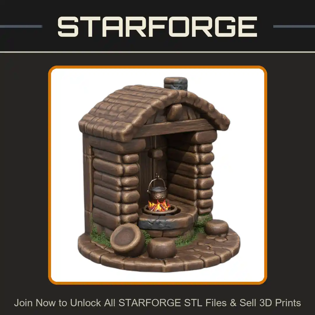 28mm DND Cozy Cabin Campfire for Cooking - 3D Printable STL File