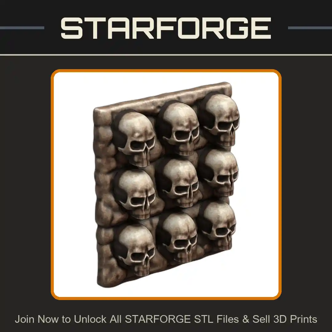 28mm DND Creepy Skull Tile for Dark Dungeon Adventures - 3D Printable STL File