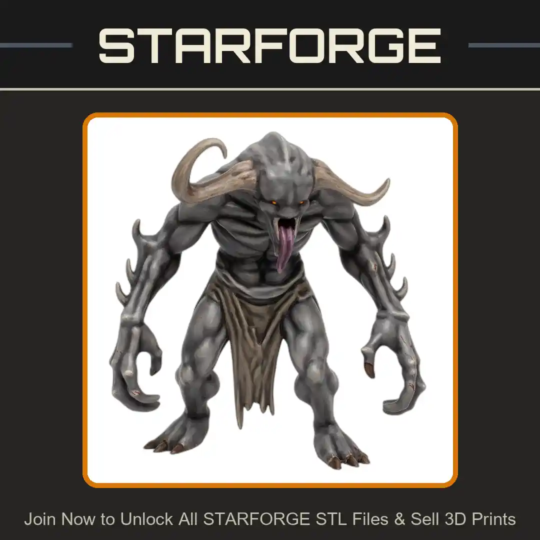 28mm DND Demon-like Creature with Spikey Clawed Hands - 3D Printable STL File