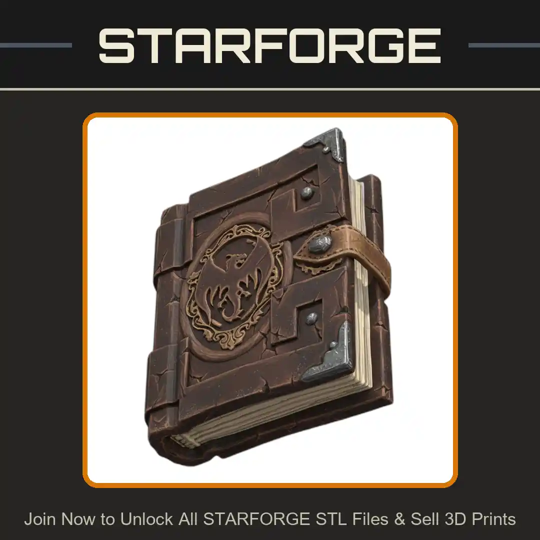 28mm DND Dragonborn Spellbook with Dragon Symbol Fantasy Miniature for Tabletop Gaming - 3D Printable STL File