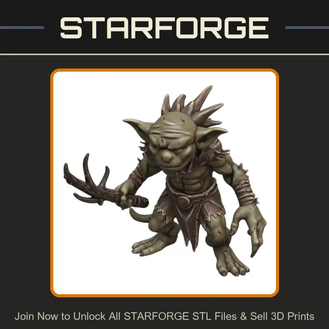 28mm DND Enigmatic Forest Goblin Shaman Fantasy Miniature - 3D Printable STL File