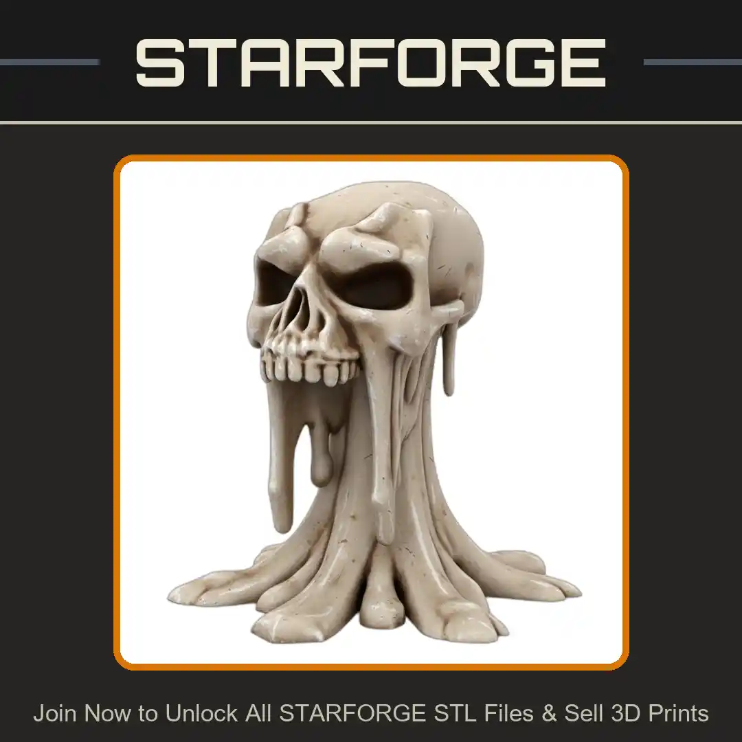 28mm DND Fantasy Giant Slime Goo Dripping Skull Figurine - 3D Printable STL File