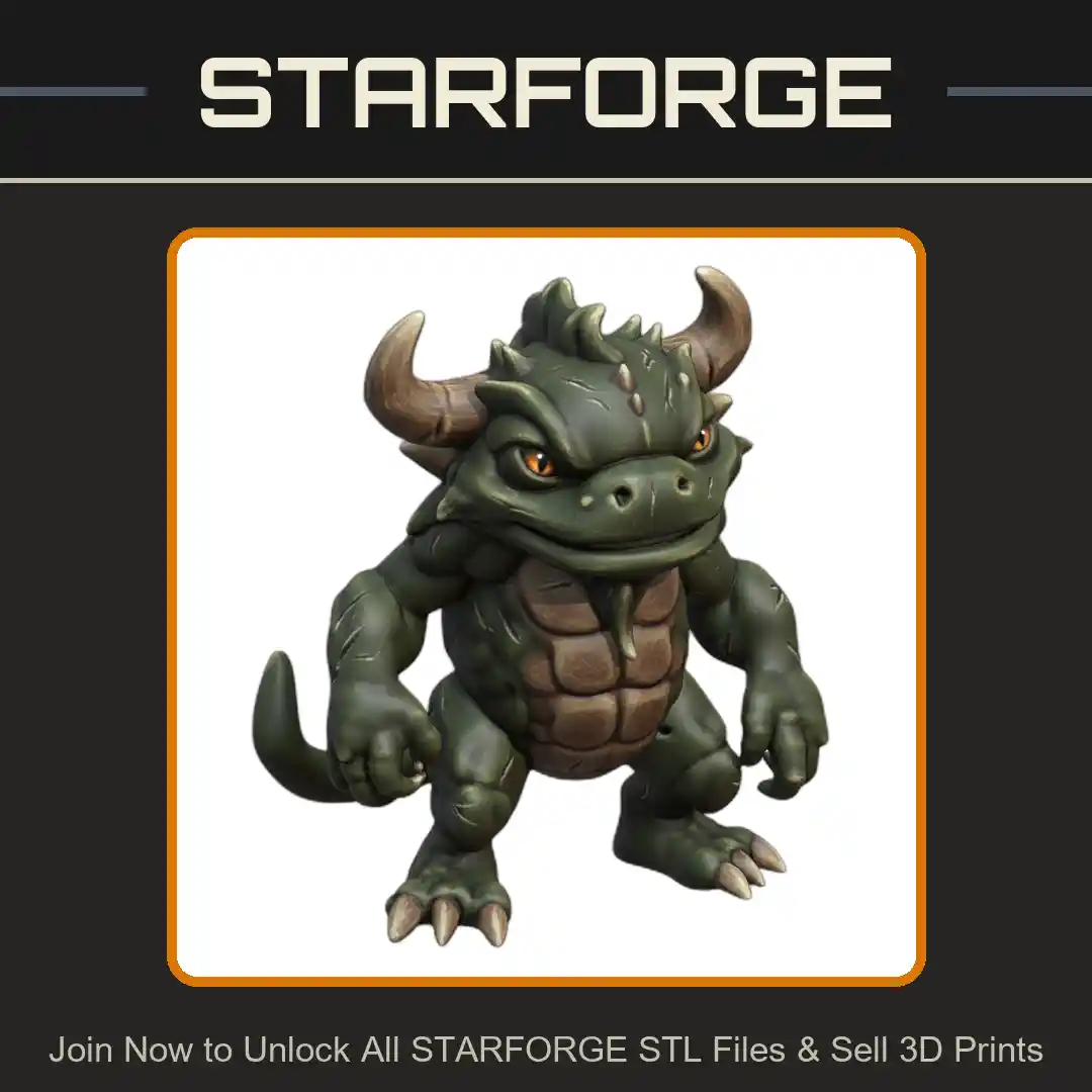 28mm DND Fantasy Mini Amusing Little Horned Toad Beast - 3D Printable STL File