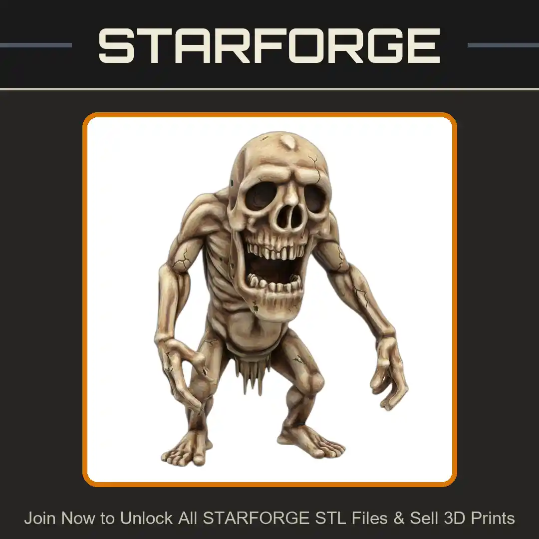 28mm DND Fantasy Mini Horrific Grotesque Zombie Titan - 3D Printable STL File