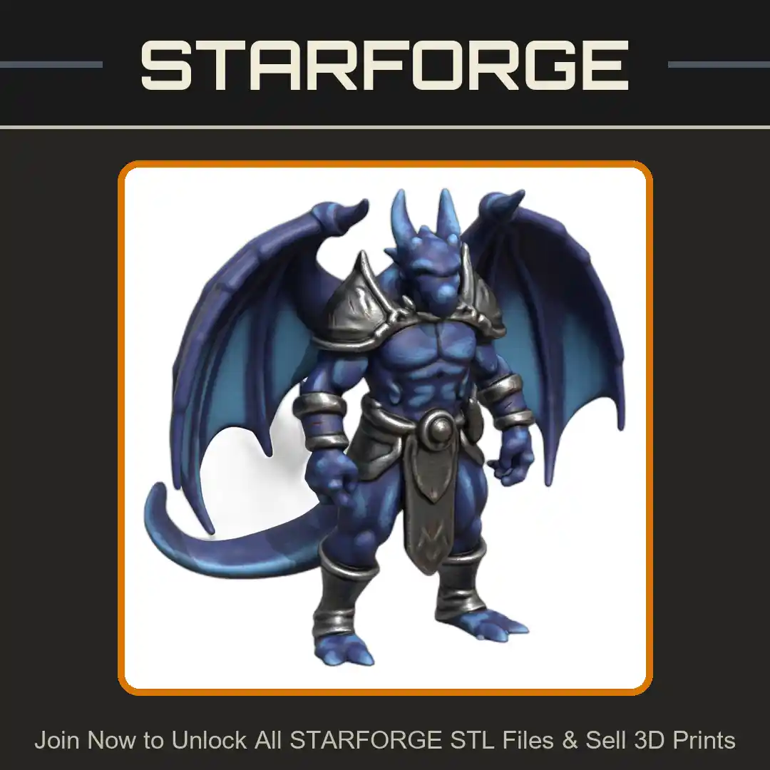 28mm DND Fantasy Mini Legendary Noble Winged Dragon Guardian - 3D Printable STL File