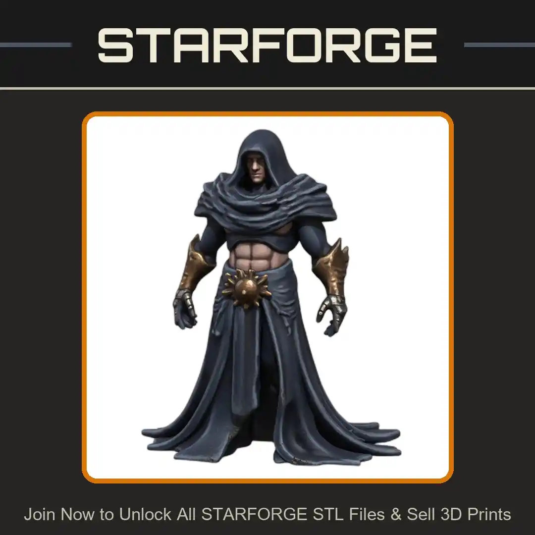 28mm DND Fantasy Mini Powerful Arcane Necromancer Figure - 3D Printable STL File