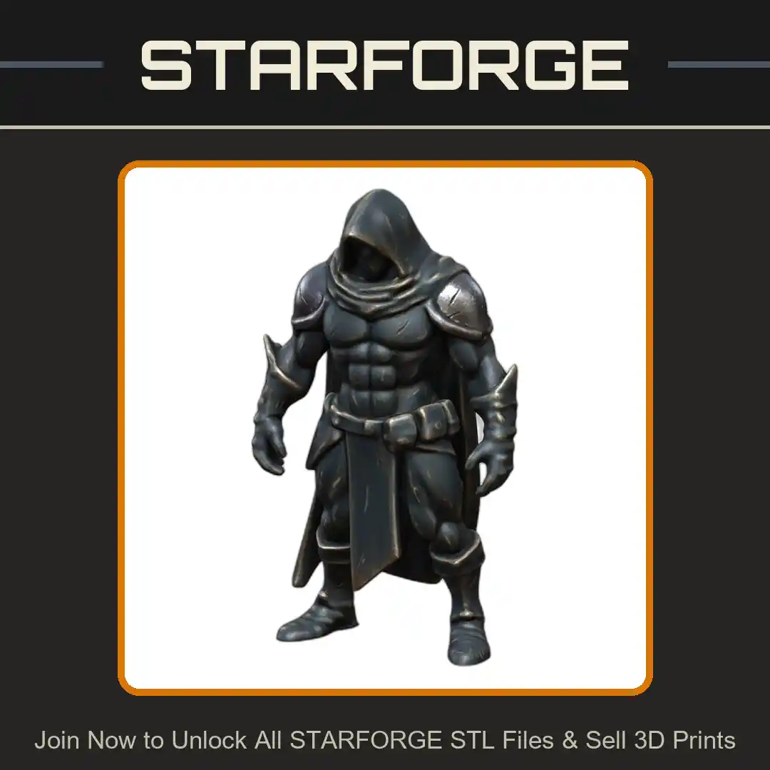 28mm DND Fantasy Miniature Powerful Hooded Warlock Figure - 3D Printable STL File