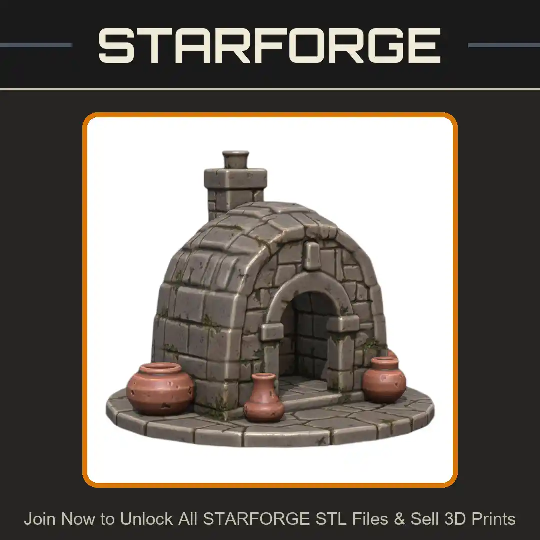 28mm DND Fantasy Terrain Igloo Style Baking Oven - 3D Printable STL File