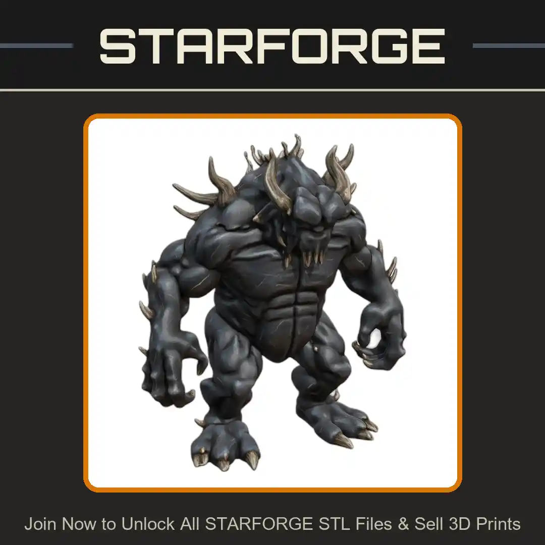 28mm DND Fire Demon with Spiky Armor - 3D Printable STL File