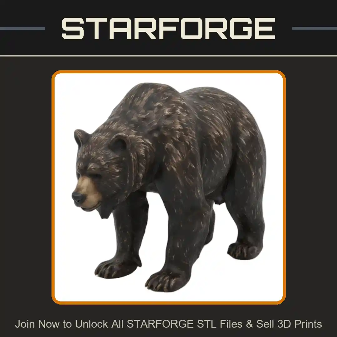 28mm DND Forest Bear Beast Fantasy Miniature - 3D Printable STL File