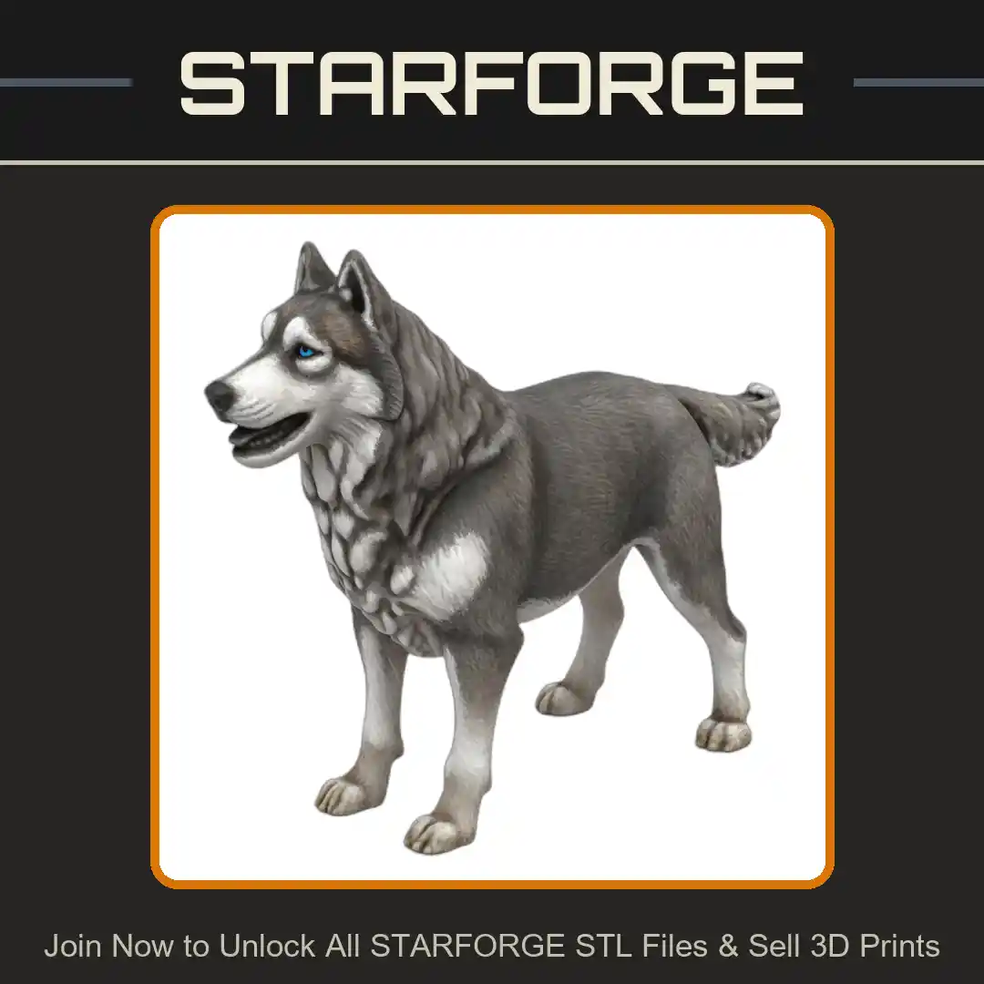 28mm DND Furry Loyal Wolf Dog Protector Fantasy Miniature - 3D Printable STL File