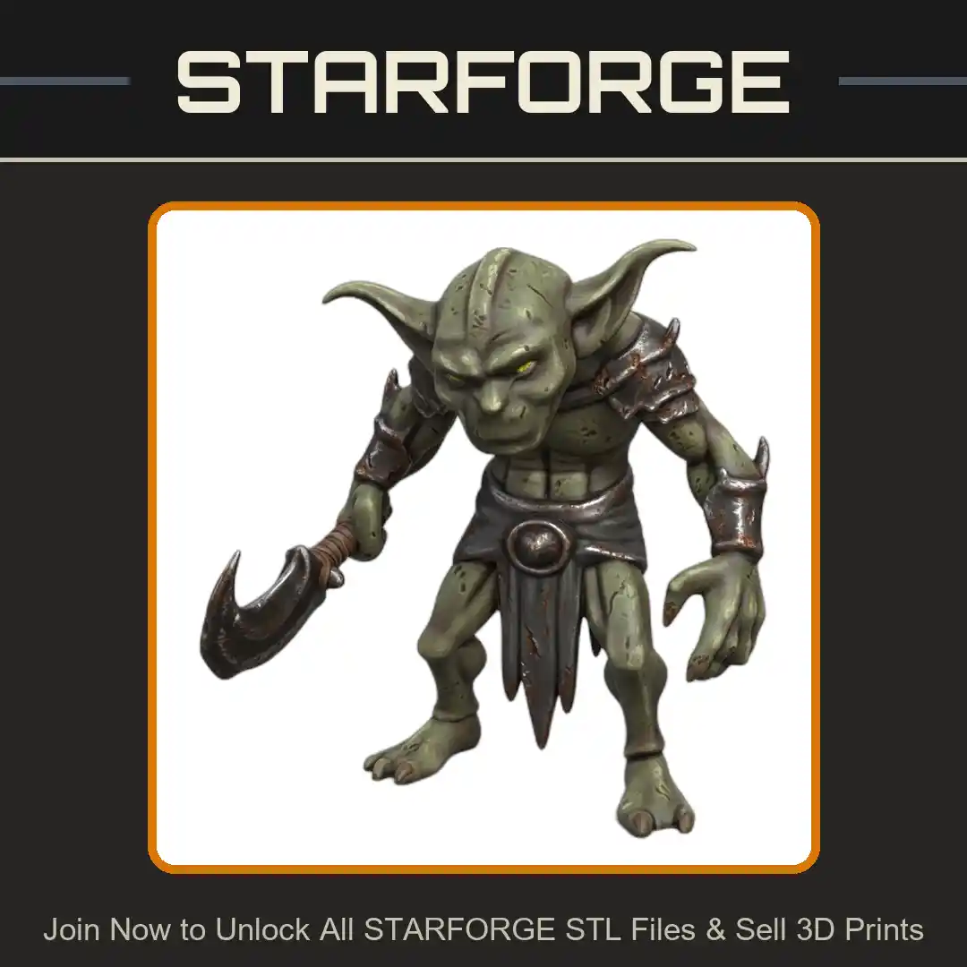 28mm DND Goblin Scout with Battle Hook Fantasy Mini - 3D Printable STL File