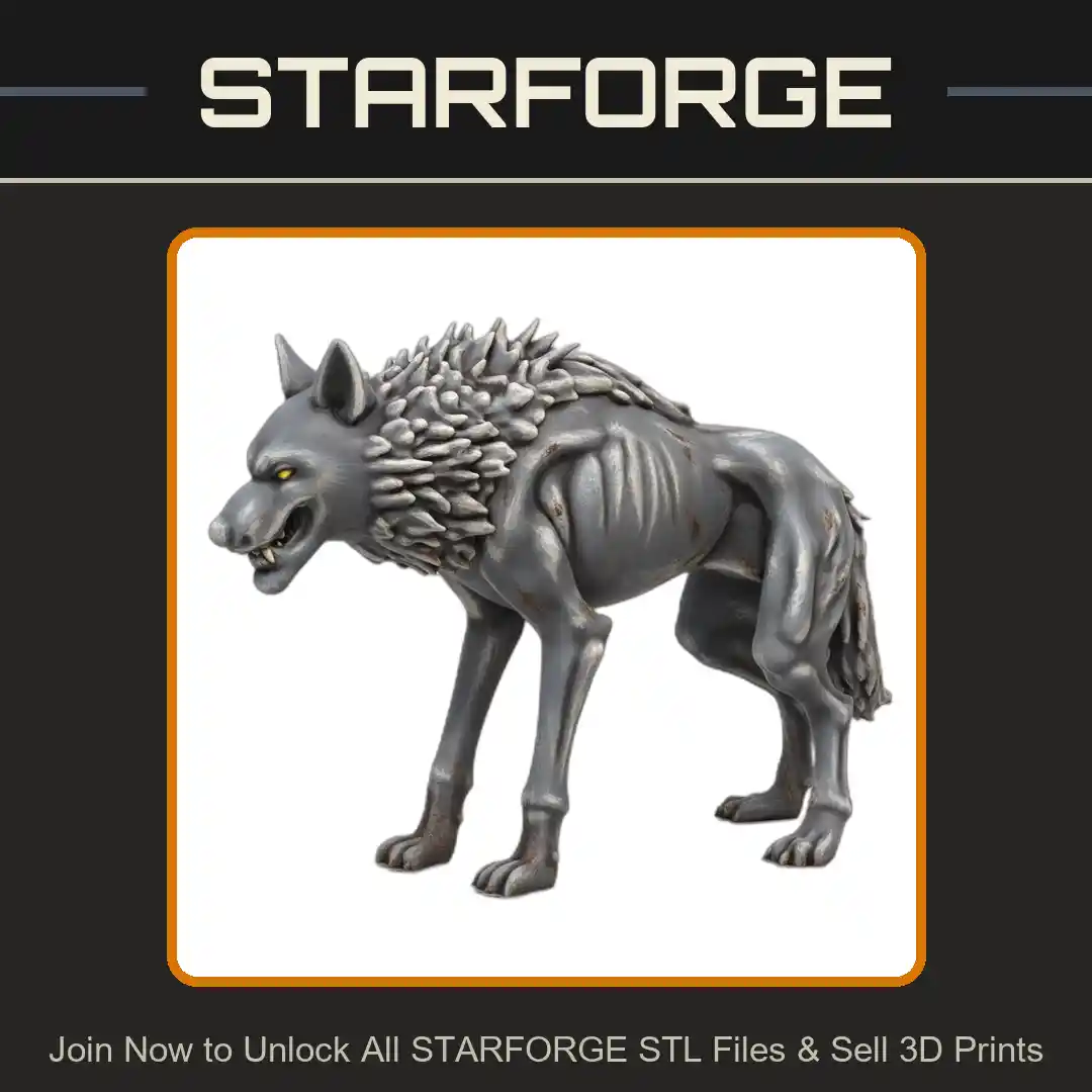 28mm DND Growling Savage Beast with Tensed Muscles - 3D Printable STL File