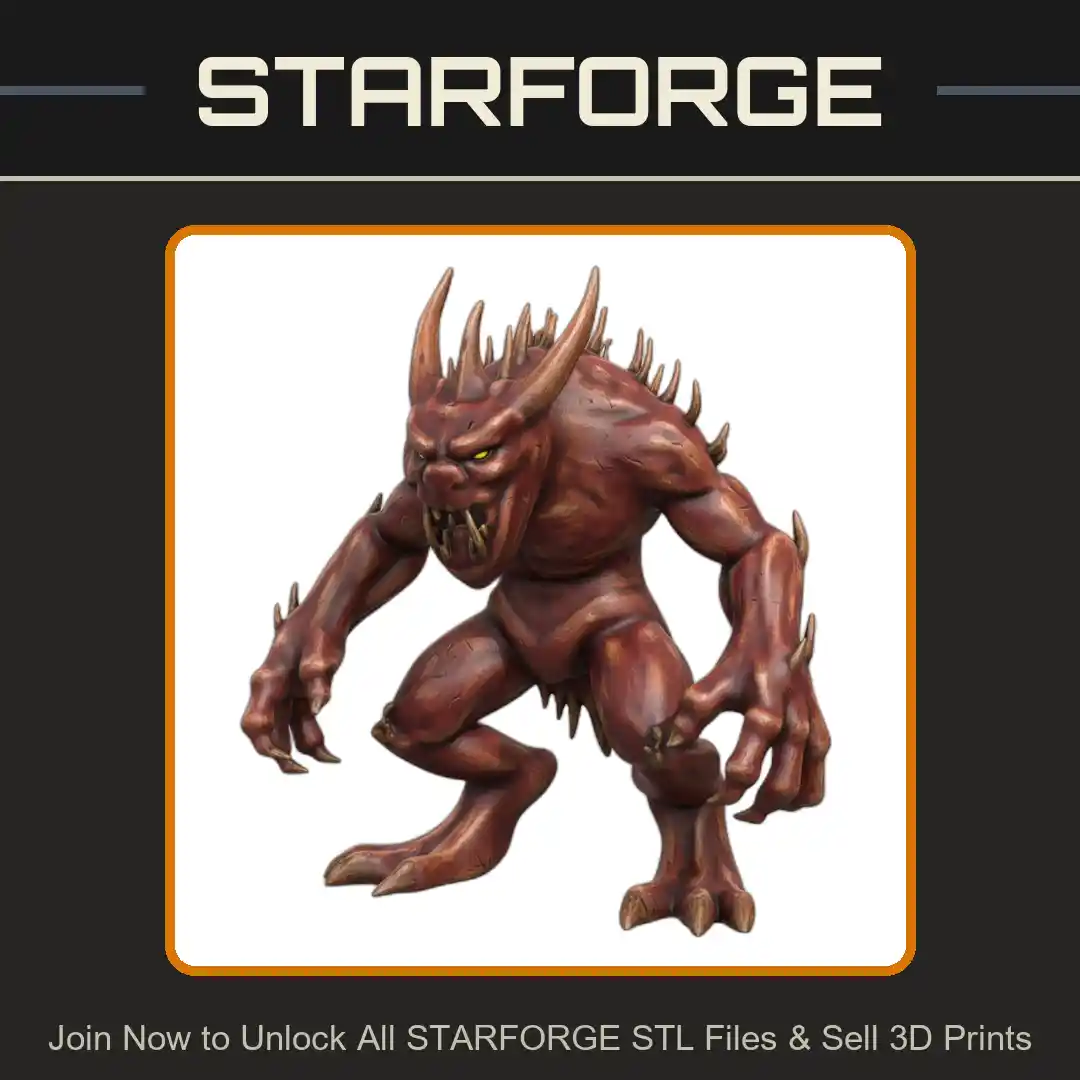 28mm DND Lurking Horror with Pointed Spikes Fantasy Miniature - 3D Printable STL File