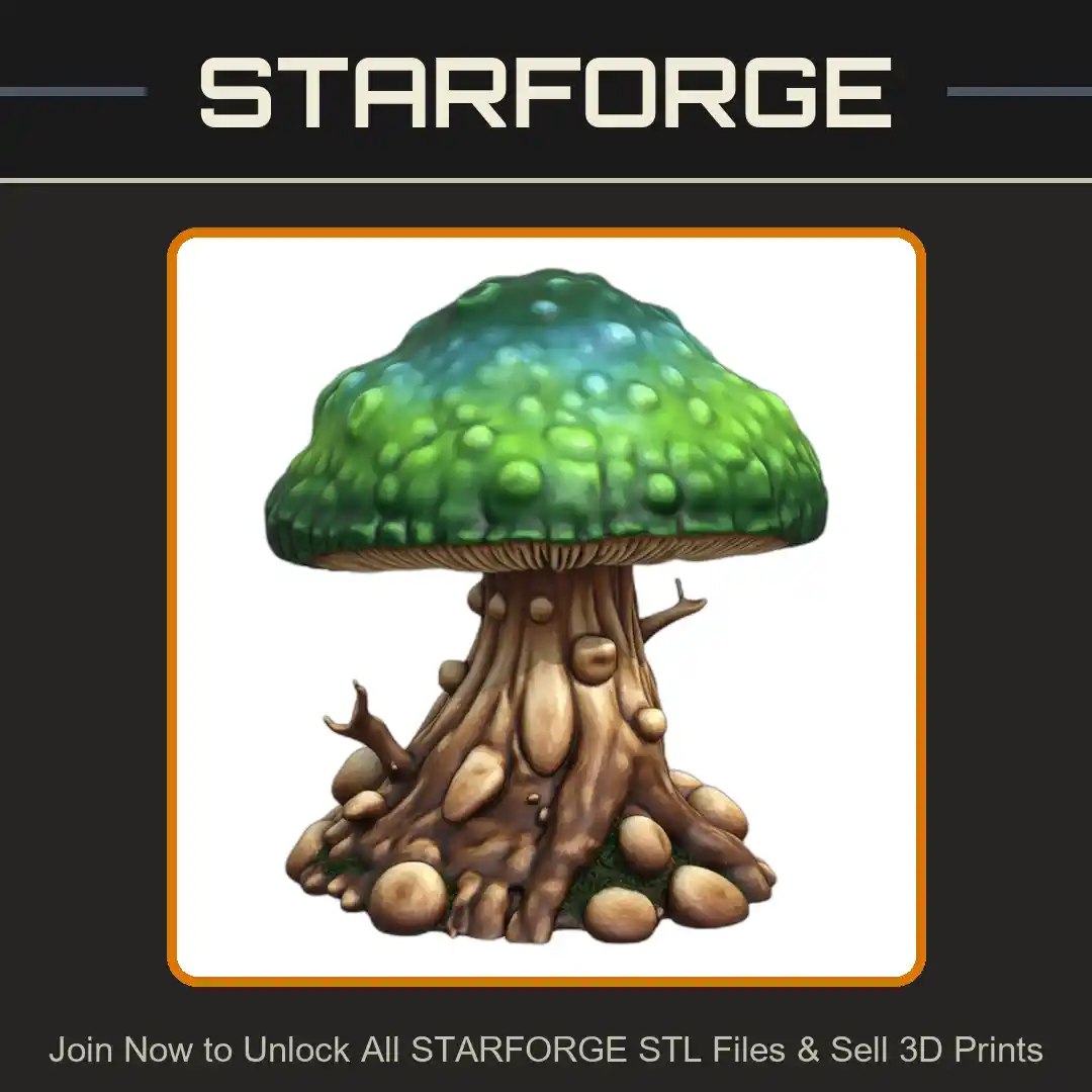 28mm DND Magical Whimsical Mushroom Terrain Piece - 3D Printable STL File