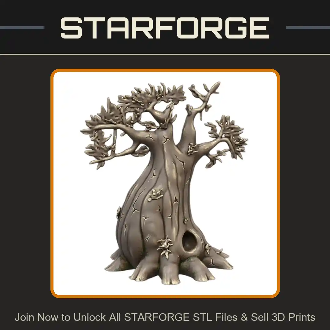 28mm DND Majestic Old Growth Fat Tree Terrain - 3D Printable STL File