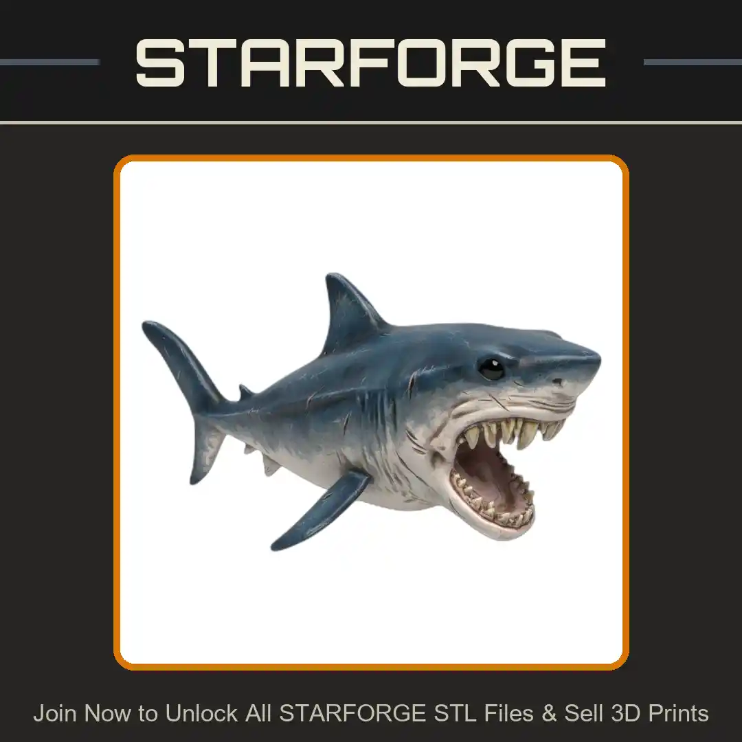 28mm DND Menacing Shark Creature Fantasy Miniature - 3D Printable STL File