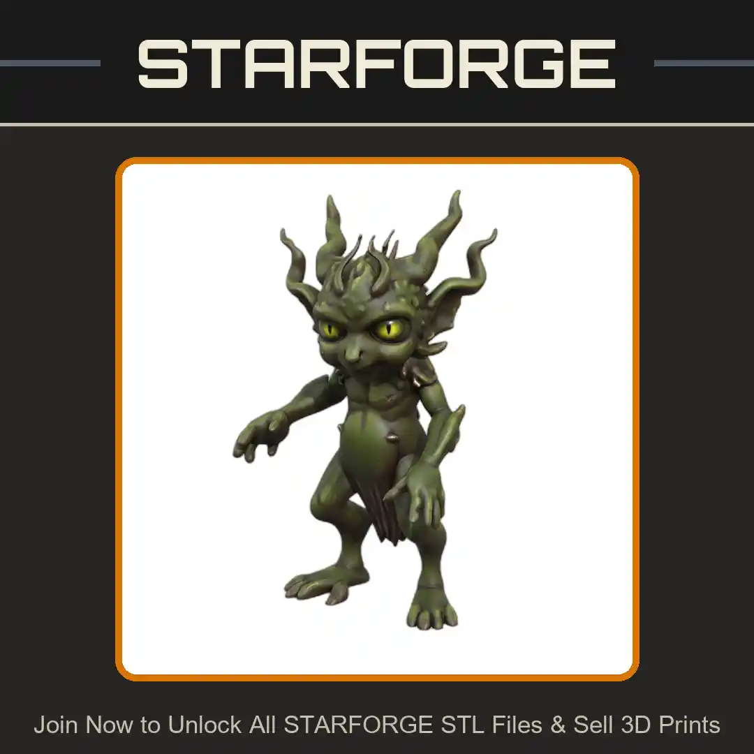 28mm DND Mischievous Woodland Imp Trickster Fantasy Miniature - 3D Printable STL File