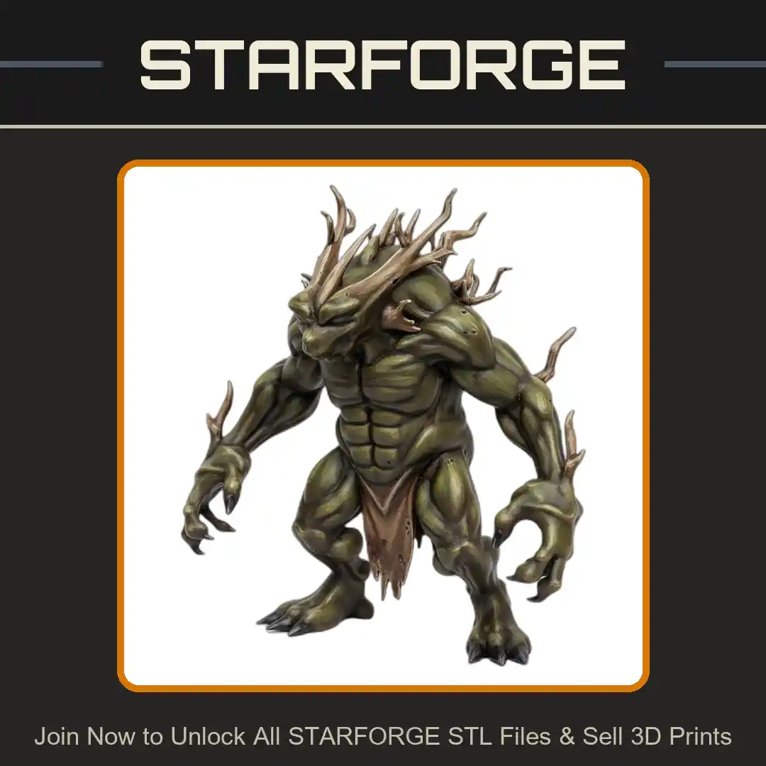 28mm DND Mystic Wood Elemental Fantasy Miniature - 3D Printable STL File