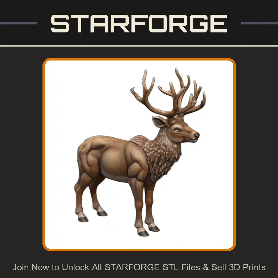 28mm DND Mystical Forest Stag Miniature for DND Campaigns - 3D Printable STL File