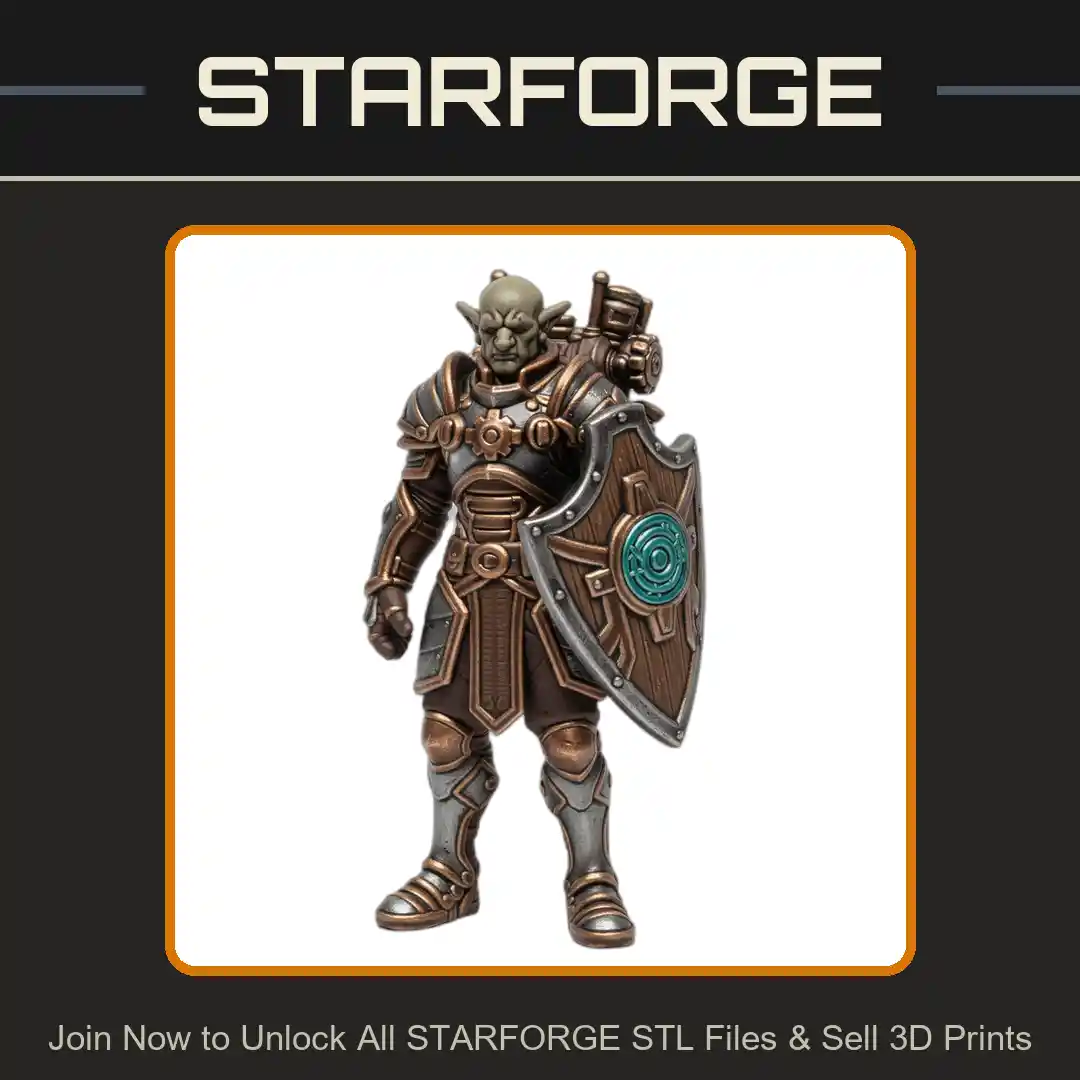 28mm DND Orc Warrior Heavy Armor Shield Battle Ready - 3D Printable STL File