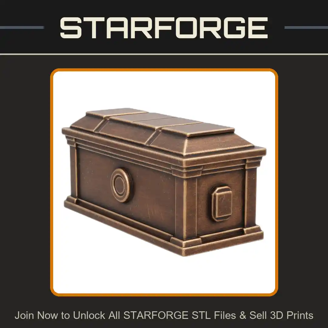 28mm DND Ornate Sturdy Stone Coffin Tomb Terrain - 3D Printable STL File