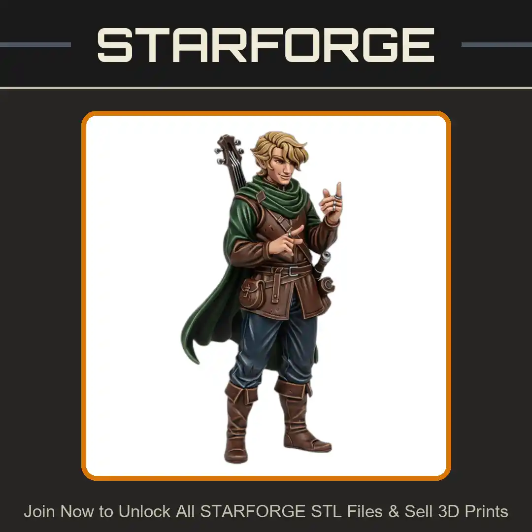 28mm DND Rogue Adventurer Cloak Daggers Belt Pouches Confident Pose - 3D Printable STL File