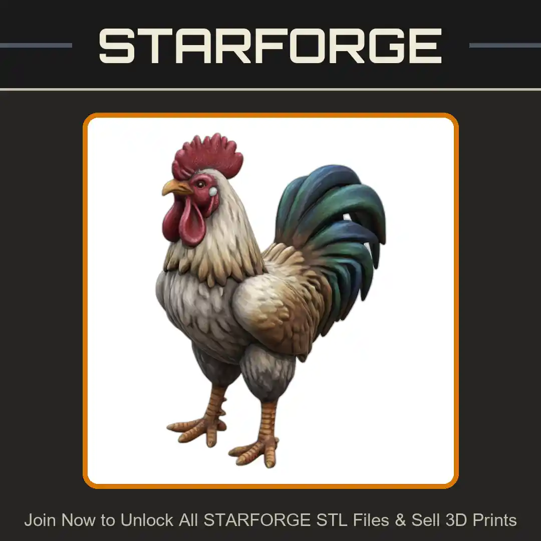 28mm DND Rooster of the Tavern Town Farm Fantasy Miniature - 3D Printable STL File